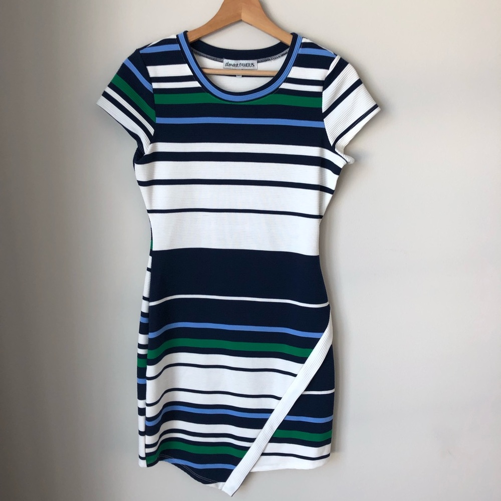 Almost Famous Striped Short Sleeve Dress